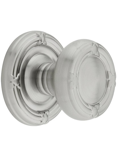 Ribbon and Reed Door Set With Matching Knobs in Satin Nickel.